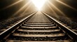 © SubaDesigns - Aged railroad tracks vanishing to horizon with symbolic journey metaphor