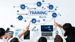 © InfiniteFlow - A dynamic training session showcasing e-learning methods and skill enhancement strategies, emphasizing teamwork and effective knowledge sharing in a modern workplace setting. Amity