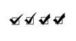 © Runa - Four check mark symbols in boxes isolated on white background are shown