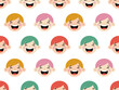 © Rohan - A seamless pattern of cheerful, diverse cartoon children laughing joyfully.