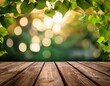 © Michael - green vines frame on rustic wood board with bokeh effect creates natural ambiance
