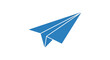 © Mihoub - A simple blue paper airplane icon representing travel and communication