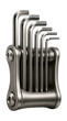 © OMD - Compact foldable stainless steel Allen key set for easy furniture assembly.