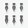 © sljubisa - Set Fountain Pen Icon sticker isolated on gray background
