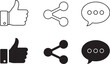 © SHAMIM - Thumbs up share and speech bubble icons like comment