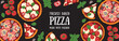 © DiViArts - Italian Pizza frame. Italian food. Vector illustration. Top view. Menu, package, logo, design template.