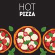 © DiViArts - Italian Pizza frame. Italian food. Vector illustration. Top view. Menu, package, logo, design template.
