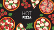 © DiViArts - Italian Pizza frame. Italian food. Vector illustration. Top view. Menu, package, logo, design template.