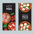 © DiViArts - Italian Pizza. Banner set. Italian food. Vector illustration. Top view. Menu, package, logo, design template.