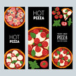 © DiViArts - Italian Pizza. Banner set. Italian food. Vector illustration. Top view. Menu, package, logo, design template.