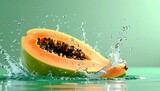 Papaya Splash - A Vibrant Slice of Tropical Refreshment in Motion.