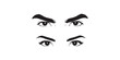 © Vector Man - man and woman isolated vector eyes and eyebrows silhouette illustration, female and male vector eyes and eyebrows silhouette,