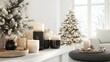© Photo - Clean layout of holiday decor on bright white surface 3d rendering