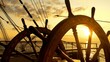 © komi$ar - at sea at sunset at the old ship's wheel