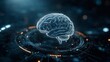 © juka - Digital brain model showcasing neural connections in a futuristic environment with glowing circuits and data streams