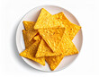 © Yopei Apriliansyah - A plate of tortilla chips isolated on a white background