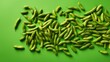 © Cherkasova Alie - Fresh organic natural beans on a green background. Green beans.