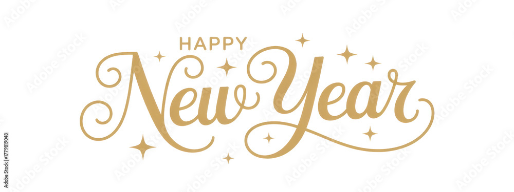 Happy new year text lettering callygraphy vector eps Stock Illustration ...