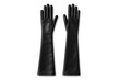 © Michael - Pair of black long opera gloves in leather for formal wear and elegant fashion accessory with transparent background