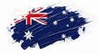 © BlackStarCreations - Abstract brushstroke paint brush splash in the colors of Australia flag, isolated on white texture
