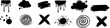 © DesignVectX - Grunge ink splatter brush strokes and scribble swirls vector elements for creative graphic design projects