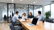 © hugy - Modern collaborative environment with diverse team working on project roadmaps and ideas effectively