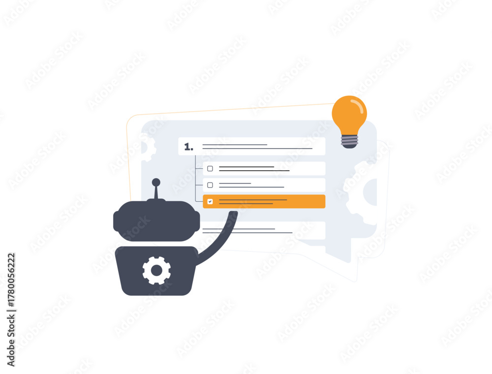 AI quiz maker concept with robot assistant generating smart test ...