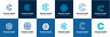 © UDZA - set design logo letter C tech block chain vector template