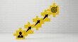 © Muhammad - Conceptual image of a business strategy, depicting progress towards a target goal.