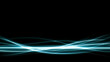 © Wasabi - 黒い背景で交差する、青い光の抽象的なライン