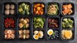 © MOMENUL071 - Meal Prep Containers Showcasing Diverse Healthy Dishes for Convenient Eating