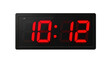 © Emha - Red digital clock displays 1002, centered against stark black background, showcasing electronic timekeeping
