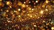 © Bonya Sharp Claw - The image is a close up of a gold glittery surface with many small, round, shiny specks. Scene is one of luxury and opulence, as the gold glitter is often associated with wealth and extravagance