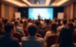 © wu - Blurred soft of seminar room for background filled with people attending a speech about business. High quality