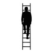 © Kuldi - Silhouette of a Man Climbing a Ladder