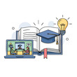 © StudioX - Online Education Concept Laptop, Books, and Academic Success