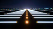 © Celt Studio - Airport runway lights at night for concept of travel, departure, landing, or transportation