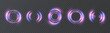 © MAKSYM - A set of glowing round energy rings with concentric waves on a transparent background for portals, game interfaces, Wi-Fi icons, technical communication elements, and network communication elements.