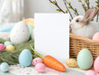 © TatiMockups - Easter Card Mockup with Bunny and Colorful Eggs