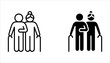 © NAPISAH - elderly couple icon set, pension family, grandparents, grandfather and grandmother on white background