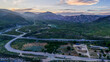 © Andrew - Aerial sunset nature landscape of Ojai mountains and valley in rural southern California CA