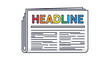© MdGolam - A colorful folded newspaper illustration with a prominent headline displayed
