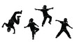 © MdGolam - Silhouettes of children actively engaged in various dynamic dance poses