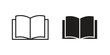 © Hestia - open book icon silhouette vector designs. Editable Strokes
