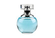 © Bibekananda - Elegant glass perfume bottle with blue liquid isolated on transparent background