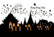 © Paul Studio - Scenic Silhouette of a Lantern Festival with Monks and Temples Under a Full Moon