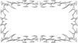 © BonkiStudio - Chrome neo tribal frame border. Metallic symmetrical Y2K spiked lines and flame tattoo ornament in glossy silver style. Render transparent background