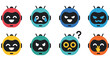 © Vector Lux - Robot faces emotional avatars vector design ai humanoid characters expressing various moods and reactions digital communication technology concept