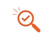 © Rahat Pro Designer - Magnifying glass with check mark icon demonstrating successful search and verification process