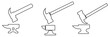 © KD Vector Studio - Blacksmith icon. Anvil and mallet icon.   isolated on white background. Vector illustration. EPS 10